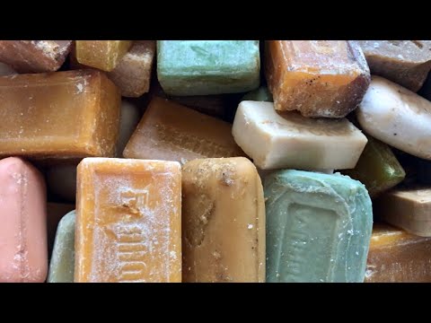 Видео: ASMR SOAP # 154/Cutting very dry and old soaps🤤Резка очень сухого и старого мыла