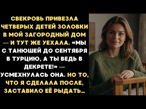 Видео: Свекровь, не спросив разрешения, привезла четверых детей золовки в наш загородный дом — и скрылась..