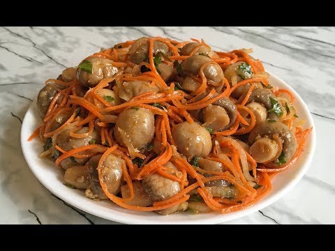 Видео: Грибы По-Корейски Шикарная Закуска!!! / Маринованные Шампиньоны / Korean Mushrooms