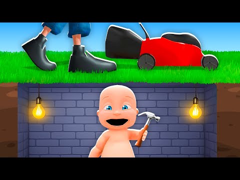 Видео: Малыш строит СЕКРЕТНЫЙ БУНКЕР, чтобы сбежать от папочки!