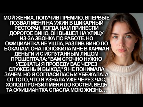 Видео: В ресторане официантка дала мне денег и шепнула: "Вам нужно уезжать" Но когда я взглянула на жениха…