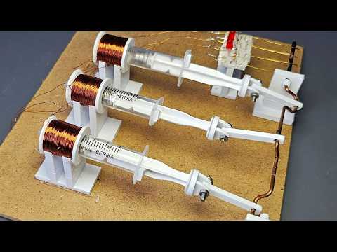 Видео: Как сделать цилиндрический соленоидный двигатель с помощью шприцев