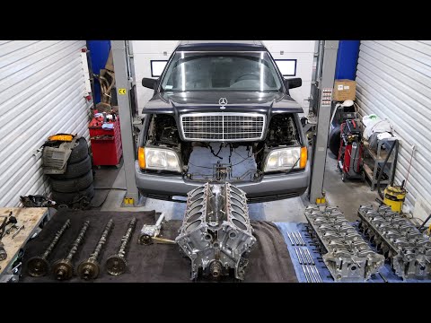 Видео: Разборка 6.0 V12 — реставрация Mercedes-Benz W140 S600, часть 2