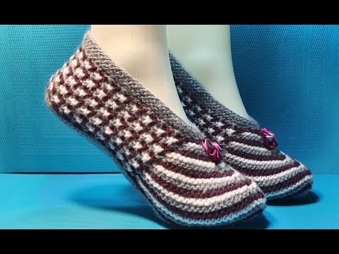 Видео: #407. УЮТНЫЕ ТАПОЧКИ СПИЦАМИ "ПЕСТРЕНЬКИЕ". ПОДРОБНЫЙ МАСТЕР КЛАСС