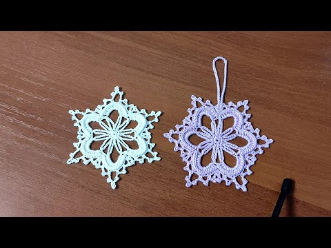 Видео: Снежинка крючком для начинающих. Урок 13.