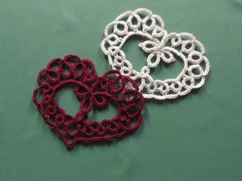 Видео: Фриволите иглой Мотив" Кружевное сердце"