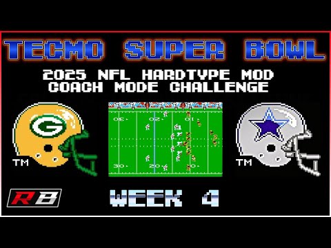 Видео: Tecmo Super Bowl — мод HARDTYPE | ИСПЫТАНИЕ РЕЖИМА ТРЕНЕРА — Packers против Cowboys (Неделя 4) NES