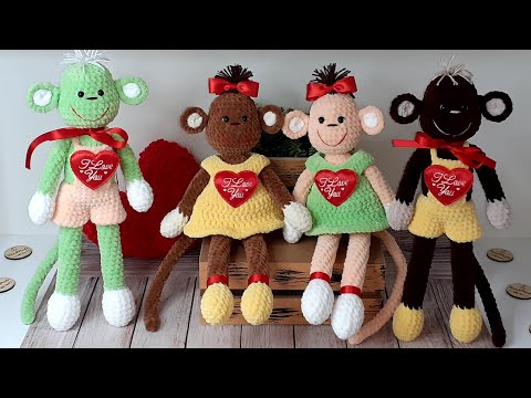Видео: МК ОБЕЗЬЯНА КРЮЧКОМ "ВЛЮБЛЕННЫЕ ОБЕЗЬЯНКИ" КРЮЧКОМ ❤ 1-Я ЧАСТЬ