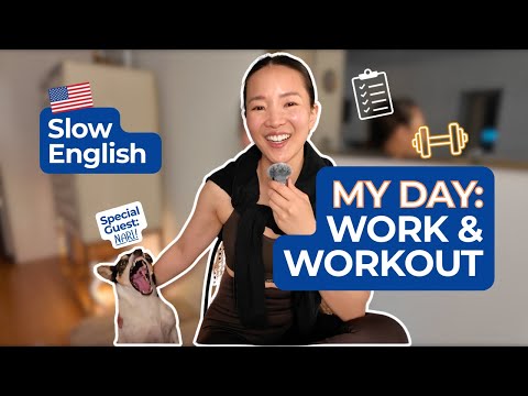 Видео: Мои ежедневные занятия на медленном английском | С утра до тренировки