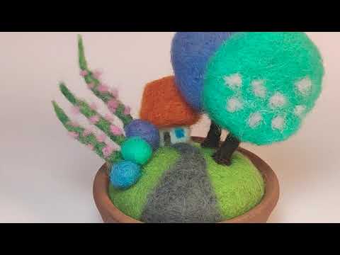 Видео: Wool felting house. Home sweet home. Садок вишневий коло хати...
