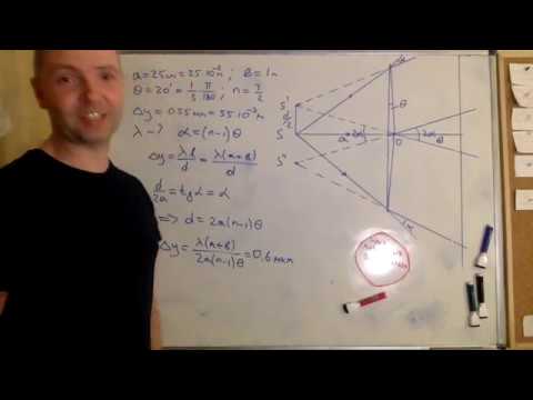 Видео: Интерференция - 7. Задача И4.84 (бипризма Френеля)