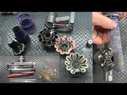 Видео: Беспроводной пылесос Dyson пульсирует или теряет мощность всасывания? — Проверьте это. Глубокая у...