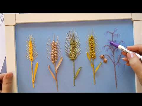 Видео: МК. Колоски в вышивке лентами. Часть 5. Овёс.