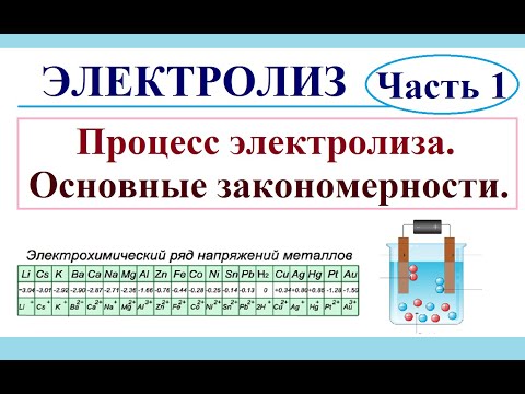 Видео: Электролиз. Часть 1. Процесс электролиза, основные закономерности.