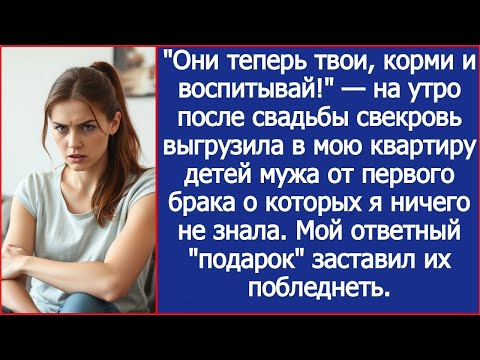 Видео: Они теперь твои, корми и воспитывай! На утро после свадьбы свекровь привела детей мужа