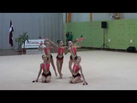 Видео: Групповое выступление с булавами,LR čempionāts 2015