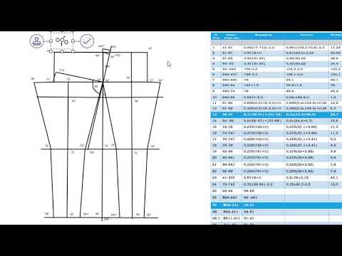 Видео: Построение чертежа конструкции БС женских брюк по ЕМКО СЭВ 3 часть