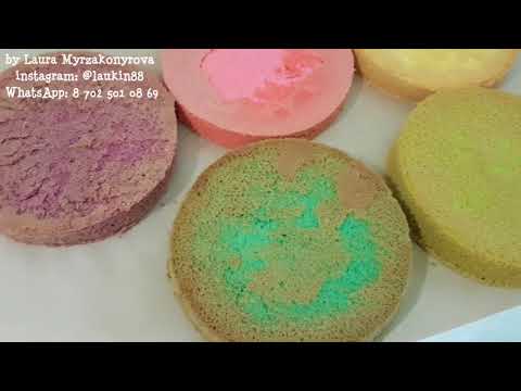 Видео: Радужный торт