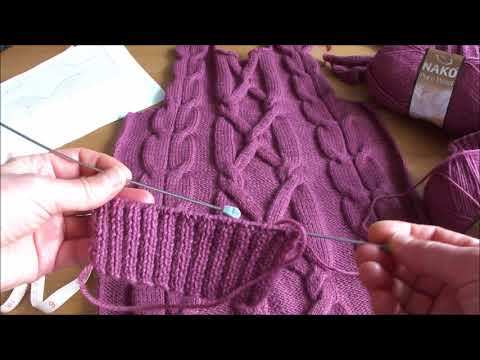Видео: Свитер с косами и аранами из Турецкой пряжи Nako. Схема вязания арана и косы