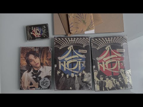 Видео: распаковка альбомов и карт Stray Kids 合-HOP || k-pop collective haul