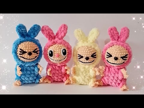 Видео: Мини-Лабубу брелок крючком/Labubu crochet/ Мастер-класс