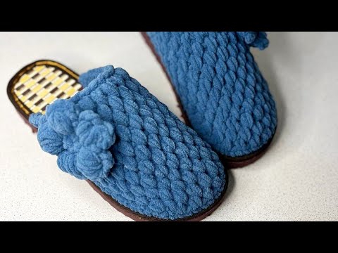 Видео: Тапочка из велюра. Қазақша тоқыма. Crochet. вязание крючком