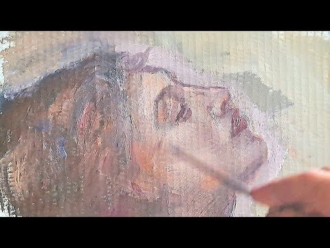 Видео: Портрет маслом на картоне. Бугро Вильям Адольф. Copying Bouguereau on the hard paper. 