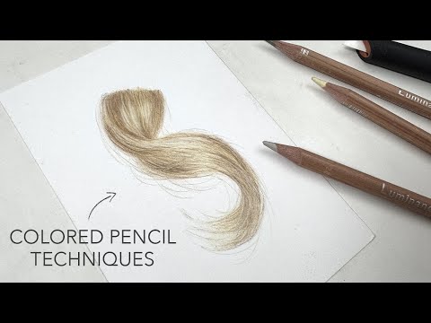 Видео: Как нарисовать реалистичные светлые волосы цветными карандашами — пошаговое руководство