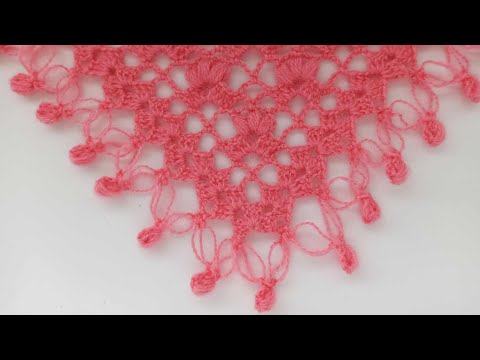 Видео: Обвязка шали соломоновыми петлями/crochet shawl/Häkelschal