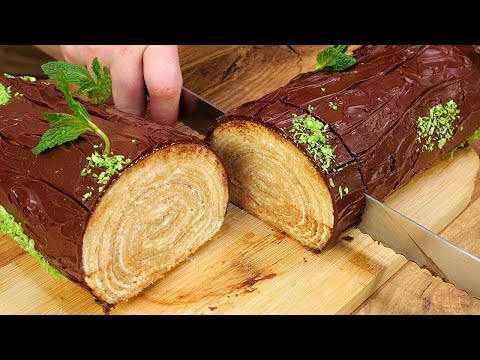 Видео: Блинный рулет торт "Полено". Мягкий, нежный и невероятно вкусный. Отличное завершение Масленицы.