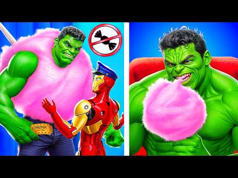 Видео: Поддельные супергерои против настоящих супергероев! Как прокрасться в кино челлендж!