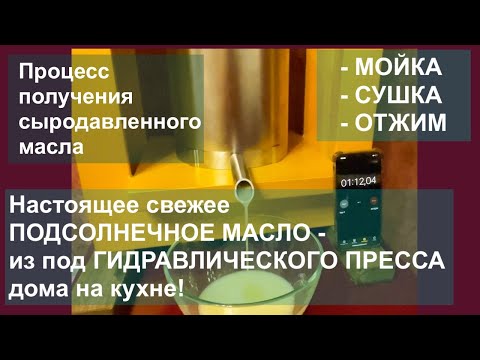 Видео: Полный процесс получения сыродавленного масла на кухне дома маслопресс 55 тонн - Мойка Сушка Отжим!