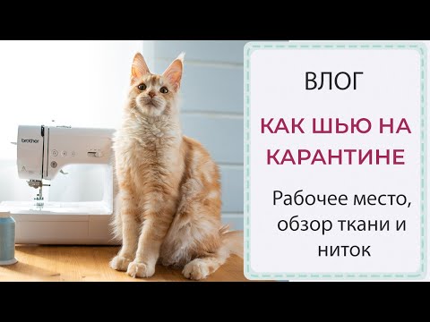 Видео: ВЛОГ - рабочее место на карантине, что взяла с собой, обзор ткани, ниток