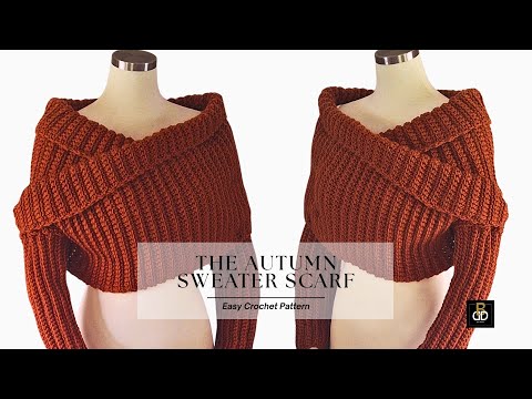 Видео: Как связать крючком уютный осенний свитер-шарф!