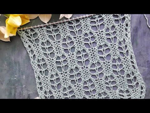 Видео: Красивейший #ажурныйузор спицами для вязания летних изделий, шалей, палантинов