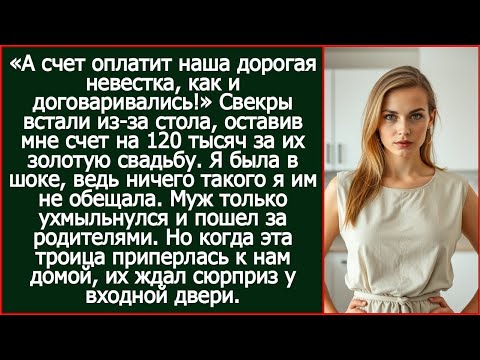 Видео: А счет оплатит наша дорогая невестка, как и договаривались! Свекры встали из-за стола.