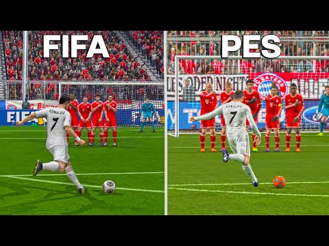 Видео: Бесплатные удары Криштиану Роналду | FIFA против PES с 2004 по 2022 год