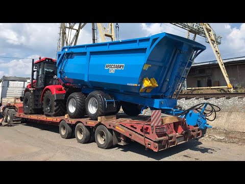 Видео: КИРОВЕЦ К-525 и полуприцеп ПС-15 ЯРОСЛАВИЧ новинки в хозяйстве | Эвакуация МАЗа