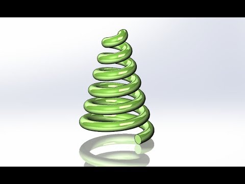 Видео: SolidWorks - создание конусной пружины