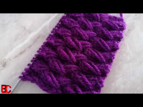 Видео: Красивый Рельефный Узор с Вытянутыми Петлями. Вяжем Спицами.