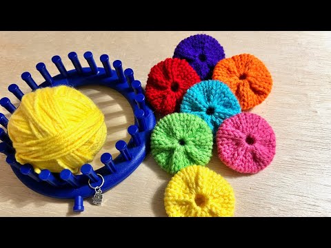 Видео: Вязание лоскутного одеяла из йо-йо на LOOM: круги и шестиугольники, шаг за шагом, для начинающих