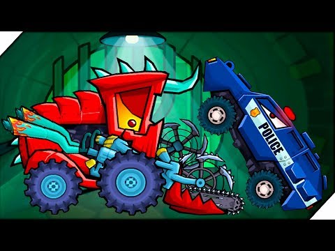 Видео: СУПЕР КОМБАЙН ПРОТИВ ПОЛИЦИИ - Игра Car Eats Car 3 Хищные машинки # 8 Игра про машинки, гонки.
