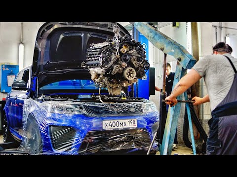 Видео: Ставим абсолютно новый мотор в Range Rover Sport SVR
