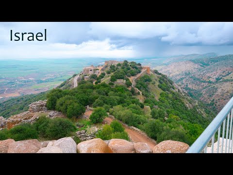 Видео: Израиль. Голанские высоты. Путешествие к крепости Нимрод на южных склонах горы Хермон.
