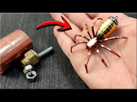 Видео: Как сделать паука с помощью шурупов и меди. Драгоценный кулон