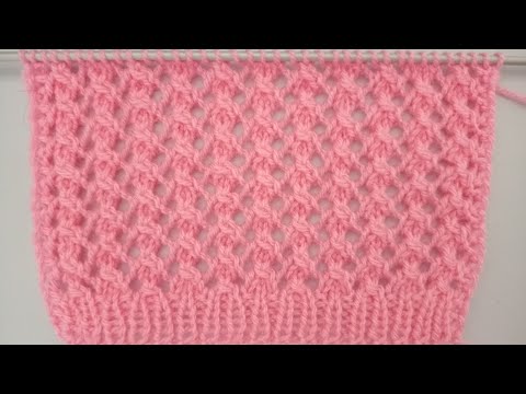 Видео: Красивый ажурный узор спицами поворотными и круговыми рядами.