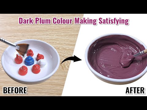Видео: Создание цвета тёмной сливы | Как сделать цвет тёмной сливы | ASMR смешивание цветов || Art Tenka