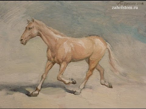 Видео: Как рисовать лошадь? "Породистый скакун". Живопись маслом. Художник Алексей Епишин