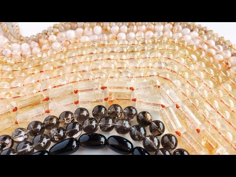 Видео: ЦИТРИН и ДЫМЧАТЫЙ КВАРЦ. Сказочные бусины! Подробный обзор натуральных камней с Алиэкспресс
