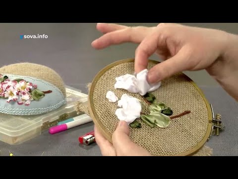 Видео: Вышиваем яблоневую ветку. Начало